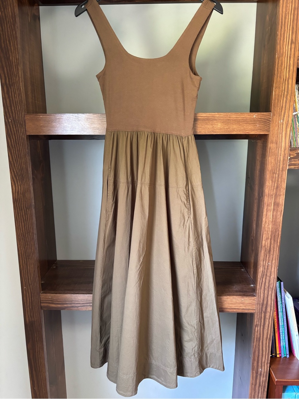 Everlane Deep Olive Green Midi Tank Dress